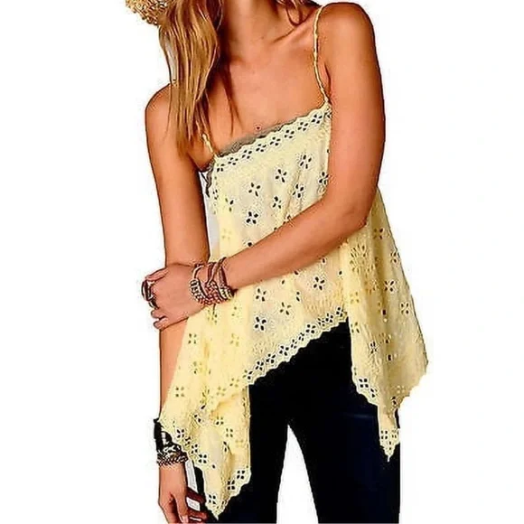 Free People eyelet cami top shirt blouse - Picture 1 of 5